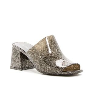 Jeffrey Campbell Black Glitter Petra Mules